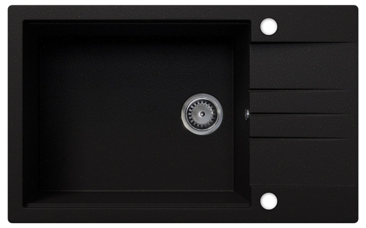 Zlewozmywak granitowy LIMA czarny brokat złoty