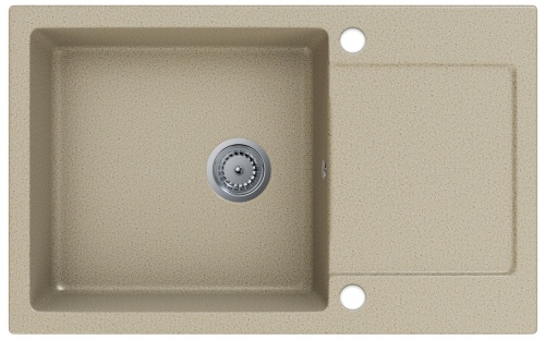 Zlewozmywak granitowy jednokomorowy Loja (beżowy) z ociekaczem