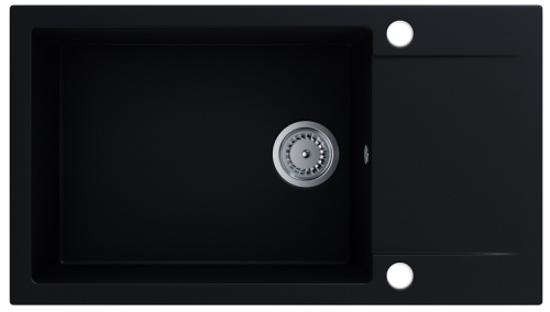 Zlewozmywak granitowy Fort (czarny mat) z otworami