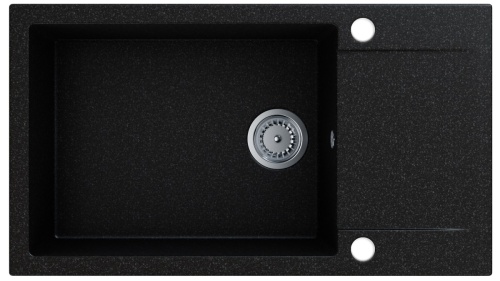 Zlewozmywak granitowy Fort (czarny grafit) z otworami