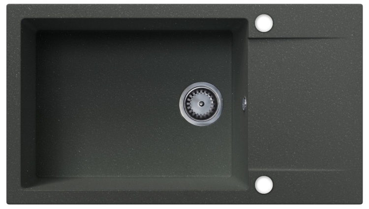 Zlewozmywak granitowy Fort (szary metalik) z otworami