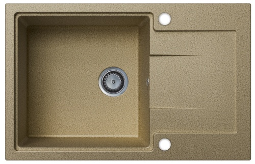 Zlewozmywak granitowy jednokomorowy z ociekaczem DURAN piaskowy