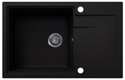 Zlewozmywak granitowy jednokomorowy z ociekaczem DURAN czarny brokat złoty