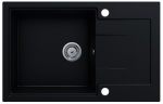 Zlewozmywak granitowy jednokomorowy z ociekaczem DURAN czarny mat
