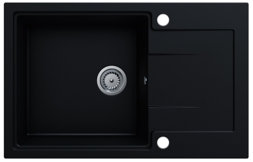 Zlewozmywak granitowy jednokomorowy z ociekaczem DURAN czarny mat