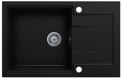 Zlewozmywak granitowy jednokomorowy z ociekaczem DURAN czarny grafit