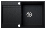 Zlewozmywak granitowy GIOKO z ociekaczem czarny grafit