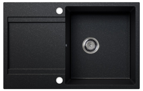 Zlewozmywak granitowy GIOKO z ociekaszem (czarny grafit)