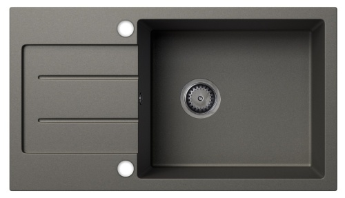 Zlewozmywak granitowy z ociekaczem RAFAEL szary metalik