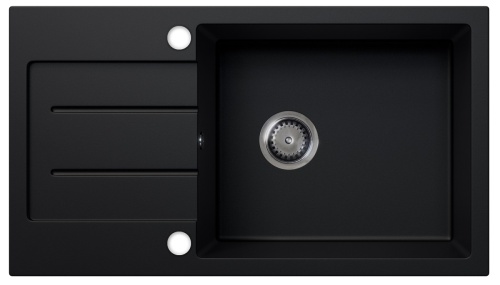 Zlewozmywak granitowy z ociekaczem RAFAEL czarny mat