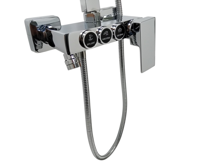 MAXIMO Zestaw natryskowy z baterią deszczownica CHROM