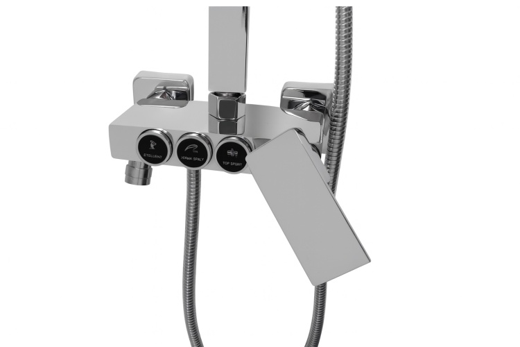 MAXIMO Zestaw natryskowy z baterią deszczownica CHROM