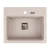 Beżowy kuchenny granitowy zlewozmywak jednokomorowy YORK