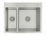 Zlewozmywak stalowy dwukomorowy  STEEL 5649 Inox