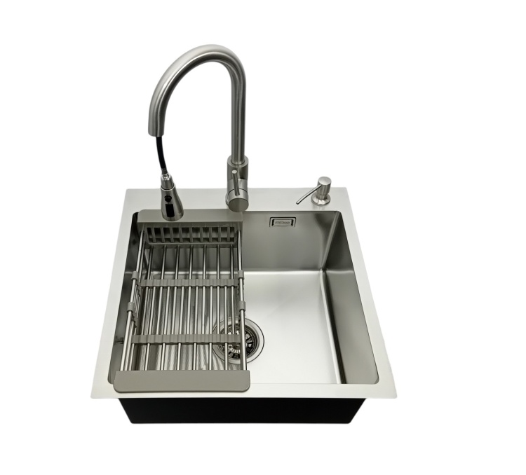 Zlewozmywak stalowy 5050 inox STELLMAN - zestaw