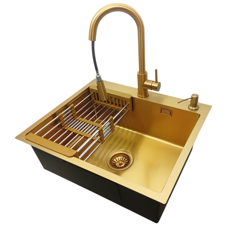 Zlewozmywak STELLMAN 6050 gold zestaw