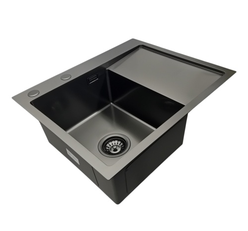 Zlewozmywak jednokomorowy z ociekaczem czarny