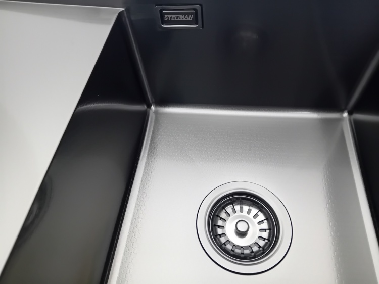 Zlew czarny stalowy Stellman 5849 prawy