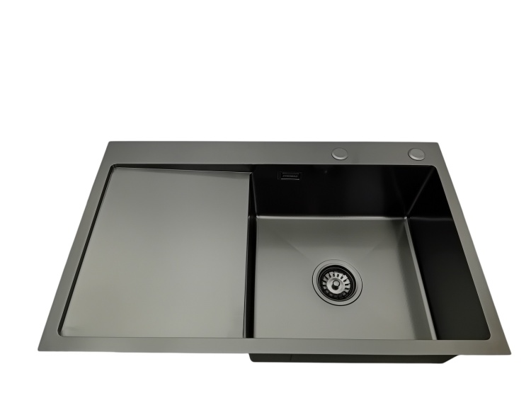 Zlewozmywak jednokomorowy czarny z ociekaczem STELLMAN