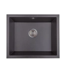 Zlewozmywak granitowy podwieszany jednokomorowy JUNIT 56 czarny nakrapiany