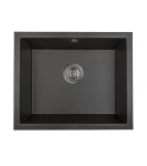 Zlewozmywak granitowy podwieszany jednokomorowy JUNIT 56 czarny metalik