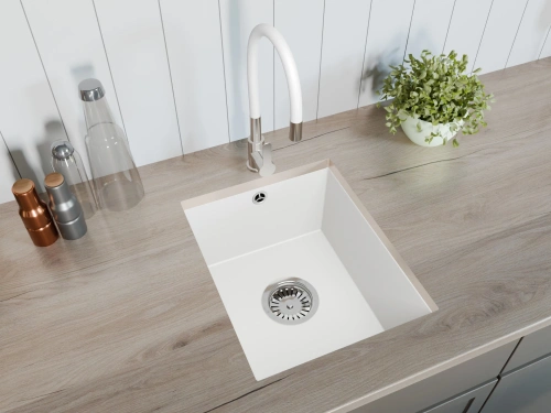 Zlewozmywak kuchenny granitowy jednokomorowy podwieszany JUNIT 38