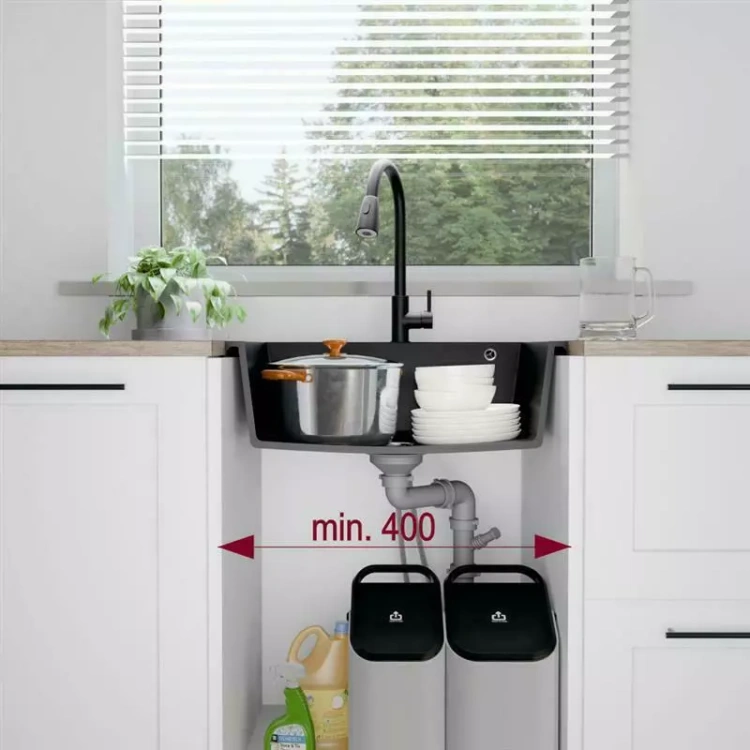 Rysunek techniczny zlewozmywaka granitowego JUNIT 38