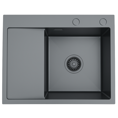 Zlewozmywak z ociekaczem czarny 5849 prawy