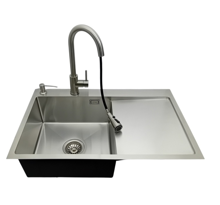 Zlewozmywak jednokomorowy + bateria + dozownik