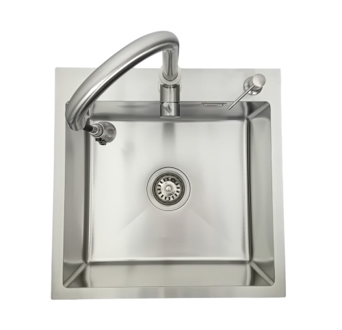 Zlewozmywak stalowy STELLMAN 5050 Inox z Dozownikiem i Baterią MIURA