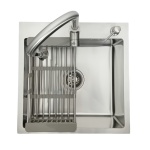 Zlewozmywak stalowy STELLMAN 5050 Inox z Dozownikiem, Koszykiem i Baterią AFINO