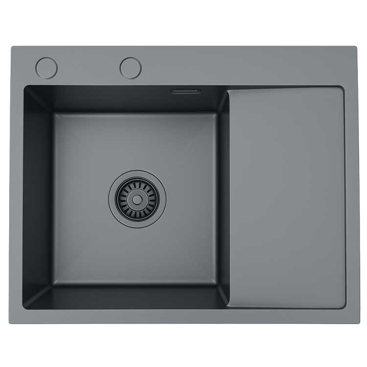 Zlewozmywak jednokomorowy c ociekaczem czarny 5849 lewy STELLMAN