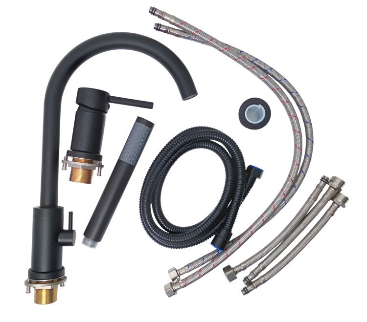 UNO BLACK bateria wannowa 3 otworowa CZARNA