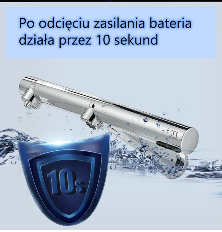 Bateria bezdotykowa umywalkowa Power 3w1 dozownik suszarka złota podtynkowa
