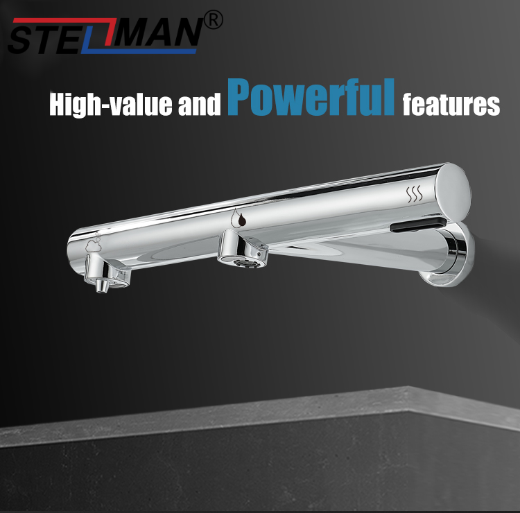 Bateria bezdotykowa umywalkowa Power 3w1 dozownik suszarka złota podtynkowa