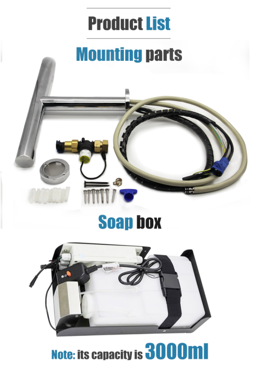 Bateria bezdotykowa umywalkowa Power 3w1 dozownik suszarka złota podtynkowa