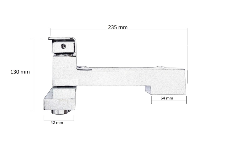 Bateria wannowa natryskowa prysznicowa QATRO chrom (składana wylewka) - rysunek techniczny