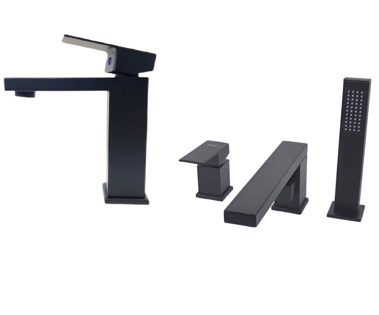 Zestaw TERZO czarna + umywalkowa QATRO