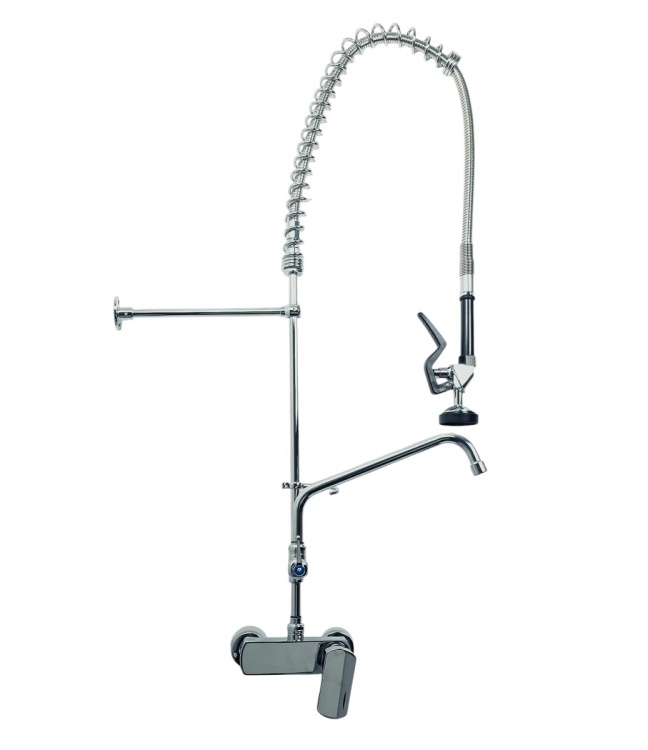 Bateria kuchenna gastronomiczna wysoka Ścienna Chrom