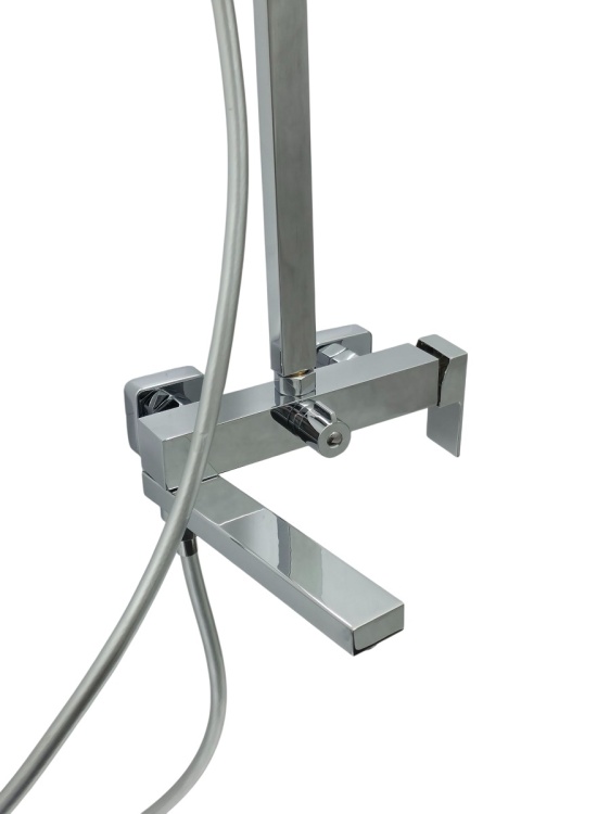 Zestaw wannowo-natryskowy z deszczownicą QATRO Chrom 1633C - wylewka