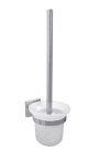 Szczotka toaletowa montowana do ściany - chrom + szkło matowe ARGIO