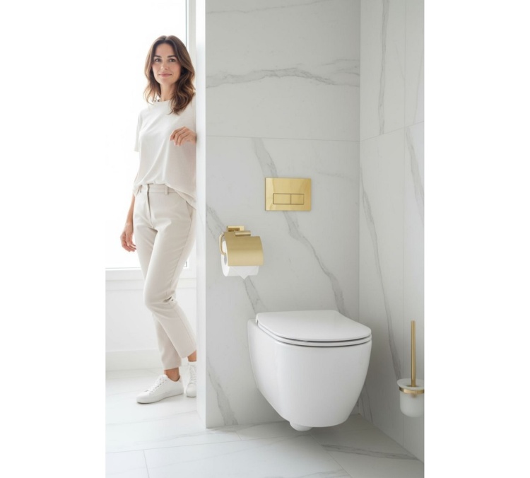 Uchwyt na papier toaletowy (z klapką) Zloty. Przykładowe zdjęcia.