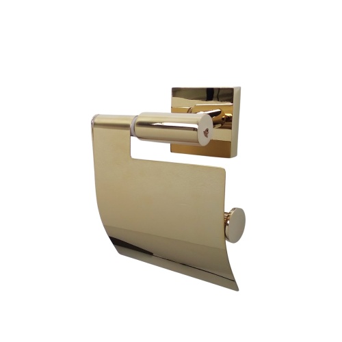 Uchwyt na papier toaletowy z klapką Złoty Stellman