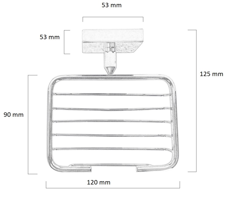 Rysunek techniczny Uchwytu do mydelniczki ARGIO Chrom STELLMAN