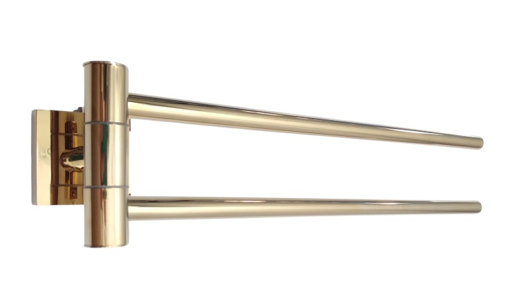 Złoty wieszak na ręcznik podwójny Argio