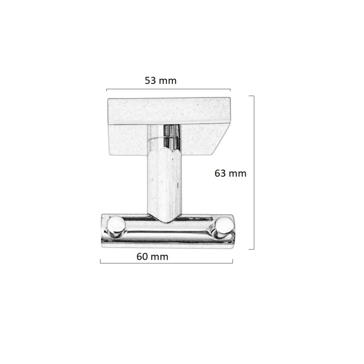 Wieszak mały podwójny chrom Argio - rysunek-techniczny