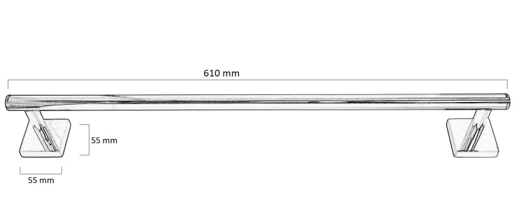 Uchwyt na ręcznik długi Argio Stellman - rysunek techniczny