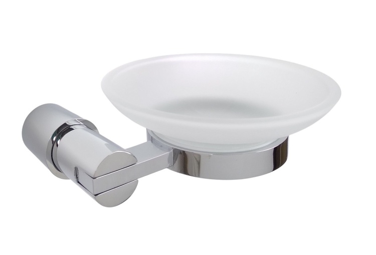 Uchwyt mydelniczki szklany chrom LINORA 6001