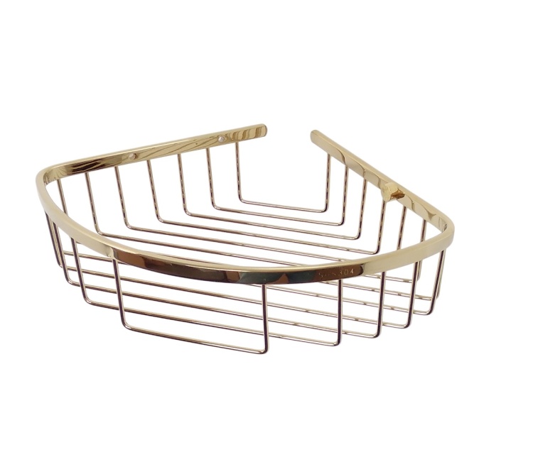 Półka narożna (koszyk) do łazienki Gold