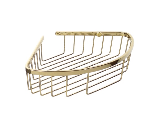 Półka narożna do łazienki złota LINORA